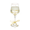 Premier 22cm Wine Glass Gel Candle with Gold Star Glitter