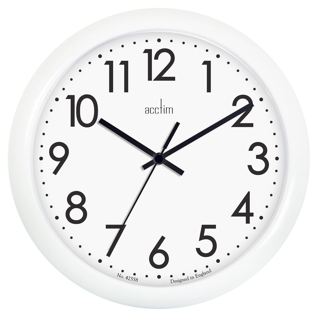 Acctim Abingdon 25.5cm Wall Clock White 21892*