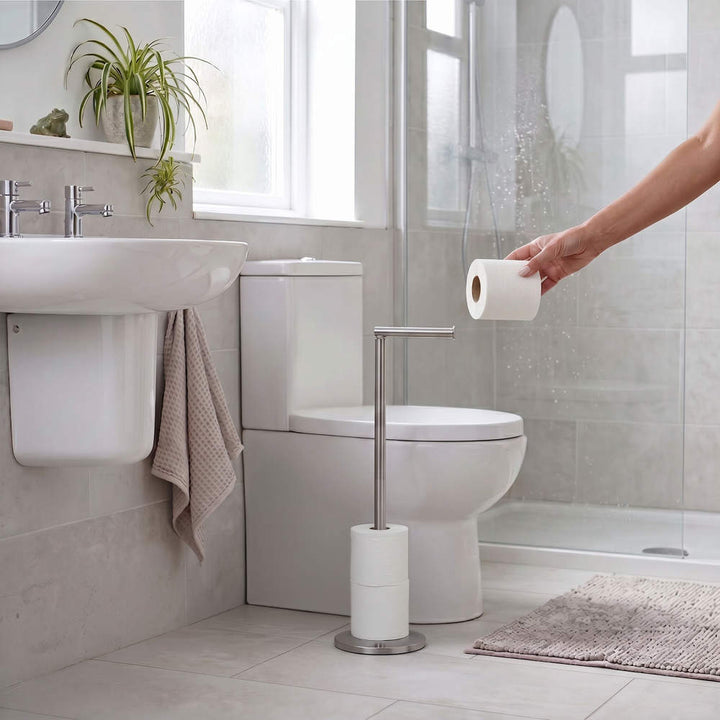 Beldray Swivel Top Toilet Roll Holder Stainless Steel