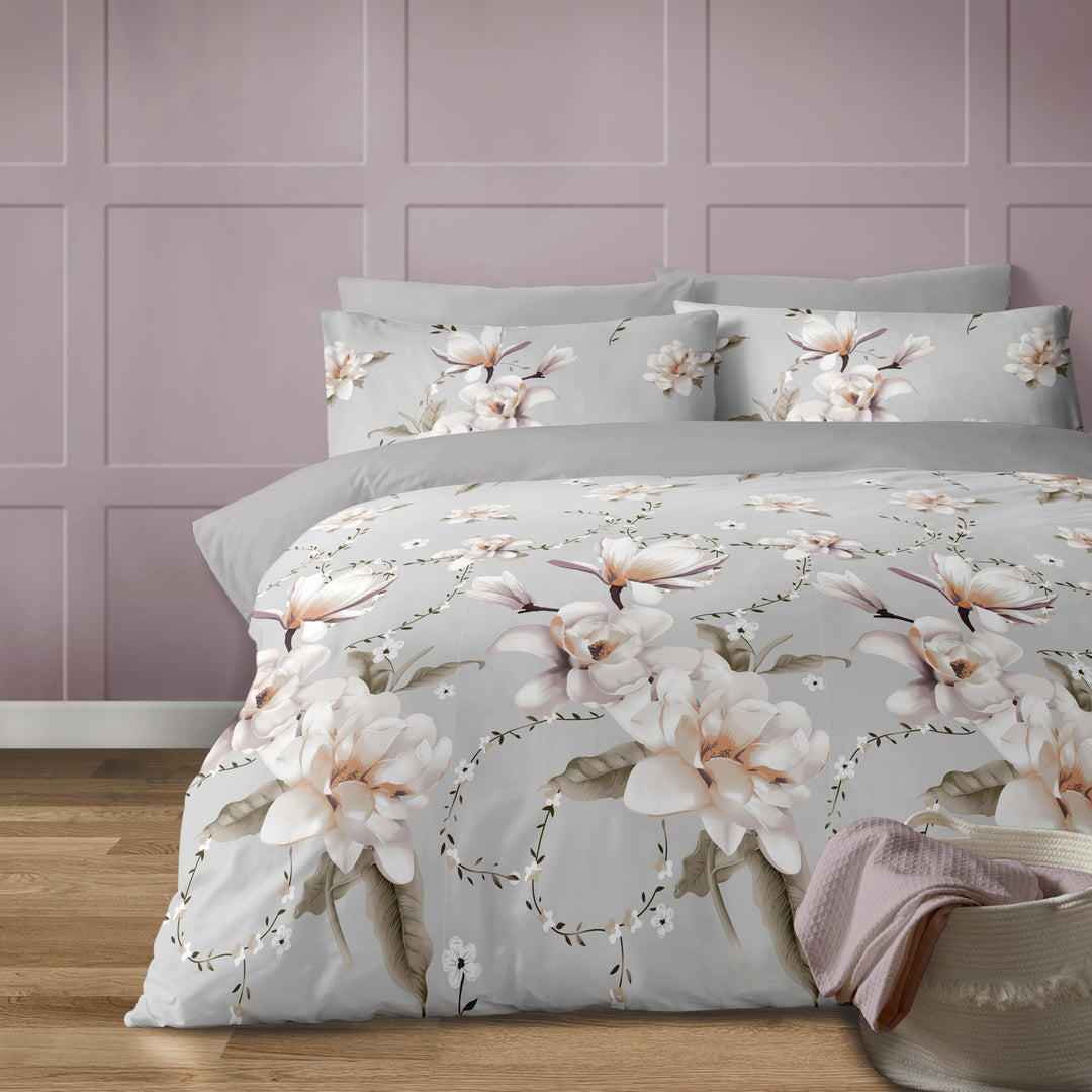 Anemone Double Duvet Cover Set Grey