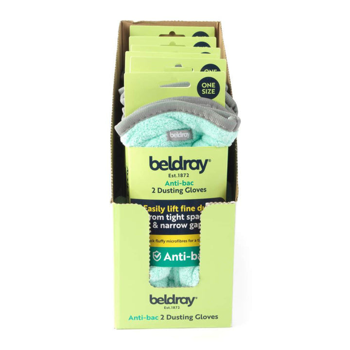 Beldray Antibac Dusting Gloves Set – Pack of 2, Mint
