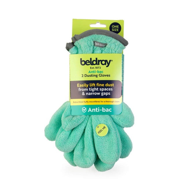 Beldray Antibac Dusting Gloves Set – Pack of 2, Mint