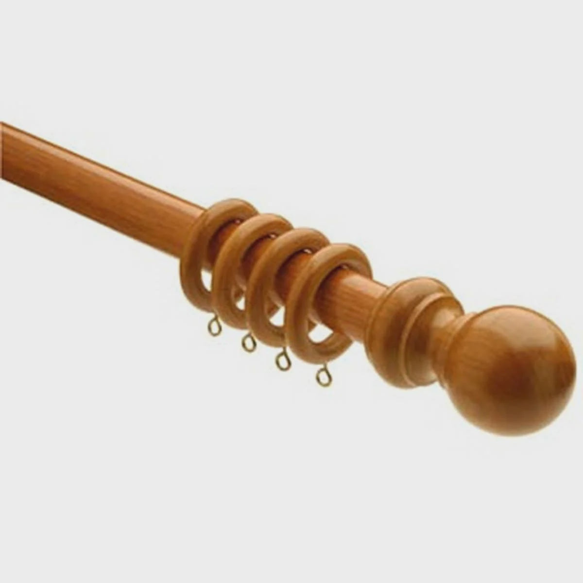 28mm wooden curtain pole with ball finials
