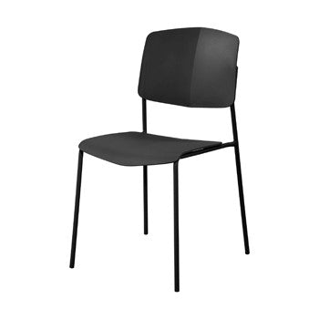 Aspen - Academy Kitchen Chairs, Black Plastic Seat And Back With Black Legs (Pair) (Self Assembly) (DHD) Image 1