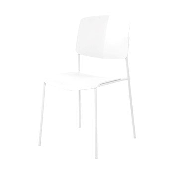 Aspen - Academy Kitchen Chairs, White Plastic Seat And Back With White Legs (Pair) (Self Assembly) (DHD) Image 1