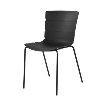 Aspen - Bali Kitchen Chairs, Black Plastic Seat With Black Legs (Pair) (Self Assembly) (DHD) Image 1