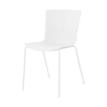 Aspen - Bali Kitchen Chairs, White Plastic Seat With White Legs (Pair) (Self Assembly) (DHD) Image 1