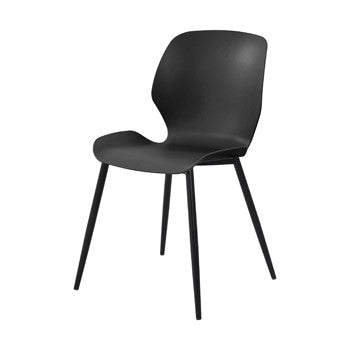 Aspen - Carnaby Kitchen Chairs, Black Plastic Seat With Black Legs (Pair) (Self Assembly) (DHD) Image 1