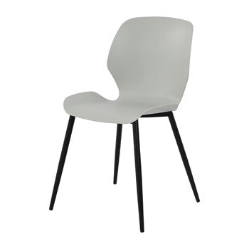 Aspen - Carnaby Kitchen Chairs, Light Grey Plastic Seat With Black Legs (Pair) (Self Assembly) (DHD) Image 1