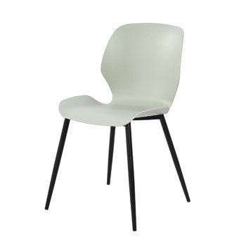 Aspen - Carnaby Kitchen Chairs, Sage Green Plastic Seat With Black Legs (Pair) (Self Assembly) (DHD) Image 1