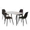 Aspen - Gloss White Sintered Stone Rectangular Table & 4 Black Curve Chairs (Self Assembly) (DHD) Image 1