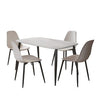 Aspen - Gloss White Sintered Stone Rectangular Table & 4 White Curve Chairs (Self Assembly) (DHD) Image 1