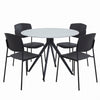 Aspen - Gloss White Sintered Stone Round Table & 4 Academy Black Chairs (Self Assembly) (DHD) Image 1