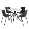 Aspen - Gloss White Sintered Stone Round Table & 4 Bali Black Chairs (Self Assembly) (DHD) Image 1