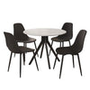 Aspen - Gloss White Sintered Stone Round Table & 4 Black Curve Chairs (Self Assembly) (DHD) Image 1