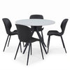 Aspen - Gloss White Sintered Stone Round Table & 4 Carnaby Black Chairs (Self Assembly) (DHD) Image 1