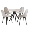 Aspen - Gloss White Sintered Stone Round Table & 4 White Curve Chairs (Self Assembly) (DHD) Image 1