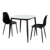 Aspen - Gloss White Sintered Stone Square Table & 2 Black Curve Chairs (Self Assembly) (DHD) Image 1