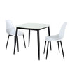 Aspen - Gloss White Sintered Stone Square Table & 2 White Curve Chairs (Self Assembly) (DHD) Image 1