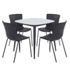 Aspen - Gloss White Sintered Stone Square Table & 4 Bali Black Chairs (Self Assembly) (DHD) Image 1