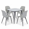 Aspen - Gloss White Sintered Stone Square Table & 4 Carnaby Light Grey Chairs (Self Assembly) (DHD) Image 2