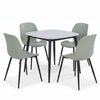 Aspen - Gloss White Sintered Stone Square Table & 4 Carnaby Sage Green Chairs (Self Assembly) (DHD) Image 2