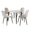 Aspen - Gloss White Sintered Stone Square Table & 4 White Curve Chairs (Self Assembly) (DHD) Image 1