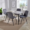 Aspen - Grey Oak Rectangular Table & 4 Diamond Stitch Grey Fabric Chairs (Self Assembly) (DHD) Image 1
