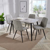 Aspen - Grey Oak Rectangular Table & 4 Diamond Stitch Light Grey Cord Fabric Chairs (Self Assembly) (DHD) Image 1