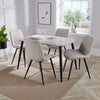 Aspen - Grey Oak Rectangular Table & 4 Diamond Stitch Natural Fabric Chairs (Self Assembly) (DHD) Image 1