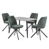 Aspen - Grey Oak Rectangular Table & 4 Swivel Green Cord Fabric Chairs (Self Assembly) (DHD) Image 1