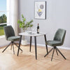 Aspen - Grey Oak Square Table & 2 Swivel Green Cord Fabric Chairs (Self Assembly) (DHD) Image 1