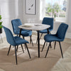 Aspen - Grey Oak Square Table & 4 Diamond Stitch Blue Cord Fabric Chairs (Self Assembly) (DHD) Image 1