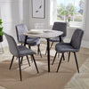 Aspen - Grey Oak Square Table & 4 Diamond Stitch Grey Fabric Chairs (Self Assembly) (DHD) Image 1