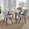 Aspen - Grey Oak Square Table & 4 Diamond Stitch Light Grey Cord Fabric Chairs (Self Assembly) (DHD) Image 1