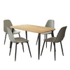 Aspen - Light Oak Rectangular Table & 4 Light Grey Curve Chairs (Self Assembly) (DHD) Image 1