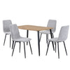 Aspen - Light Oak Rectangular Table & 4 Straight Stitch Light Grey Cord Chairs (Self Assembly) (DHD) Image 1