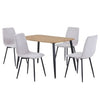 Aspen - Light Oak Rectangular Table & 4 Straight Stitch Natural Chairs (Self Assembly) (DHD) Image 1