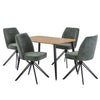 Aspen - Light Oak Rectangular Table & 4 Swivel Green Cord Fabric Chairs (Self Assembly) (DHD) Image 1