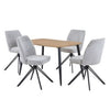 Aspen - Light Oak Rectangular Table & 4 Swivel Light Grey Cord Fabric Chairs (Self Assembly) (DHD) Image 1