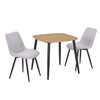 Aspen - Light Oak Square Table & 2 Diamond Stitch Natural Fabric Chairs (Self Assembly) (DHD) Image 1