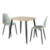 Aspen - Light Oak Square Table & 2 Light Grey Curve Chairs (Self Assembly) (DHD) Image 1