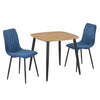 Aspen - Light Oak Square Table & 2 Straight Stitch Blue Cord Chairs (Self Assembly) (DHD) Image 1