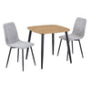 Aspen - Light Oak Square Table & 2 Straight Stitch Light Grey Cord Chairs (Self Assembly) (DHD) Image 1