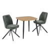 Aspen - Light Oak Square Table & 2 Swivel Green Cord Fabric Chairs (Self Assembly) (DHD) Image 1