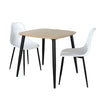 Aspen - Light Oak Square Table & 2 White Curve Chairs (Self Assembly) (DHD) Image 1