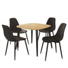 Aspen - Light Oak Square Table & 4 Black Curve Chairs (Self Assembly) (DHD) Image 1