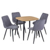 Aspen - Light Oak Square Table & 4 Diamond Stitch Grey Fabric Chairs (Self Assembly) (DHD) Image 1
