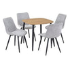 Aspen - Light Oak Square Table & 4 Diamond Stitch Light Grey Cord Fabric Chairs (Self Assembly) (DHD) Image 1