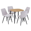 Aspen - Light Oak Square Table & 4 Diamond Stitch Natural Fabric Chairs (Self Assembly) (DHD) Image 1